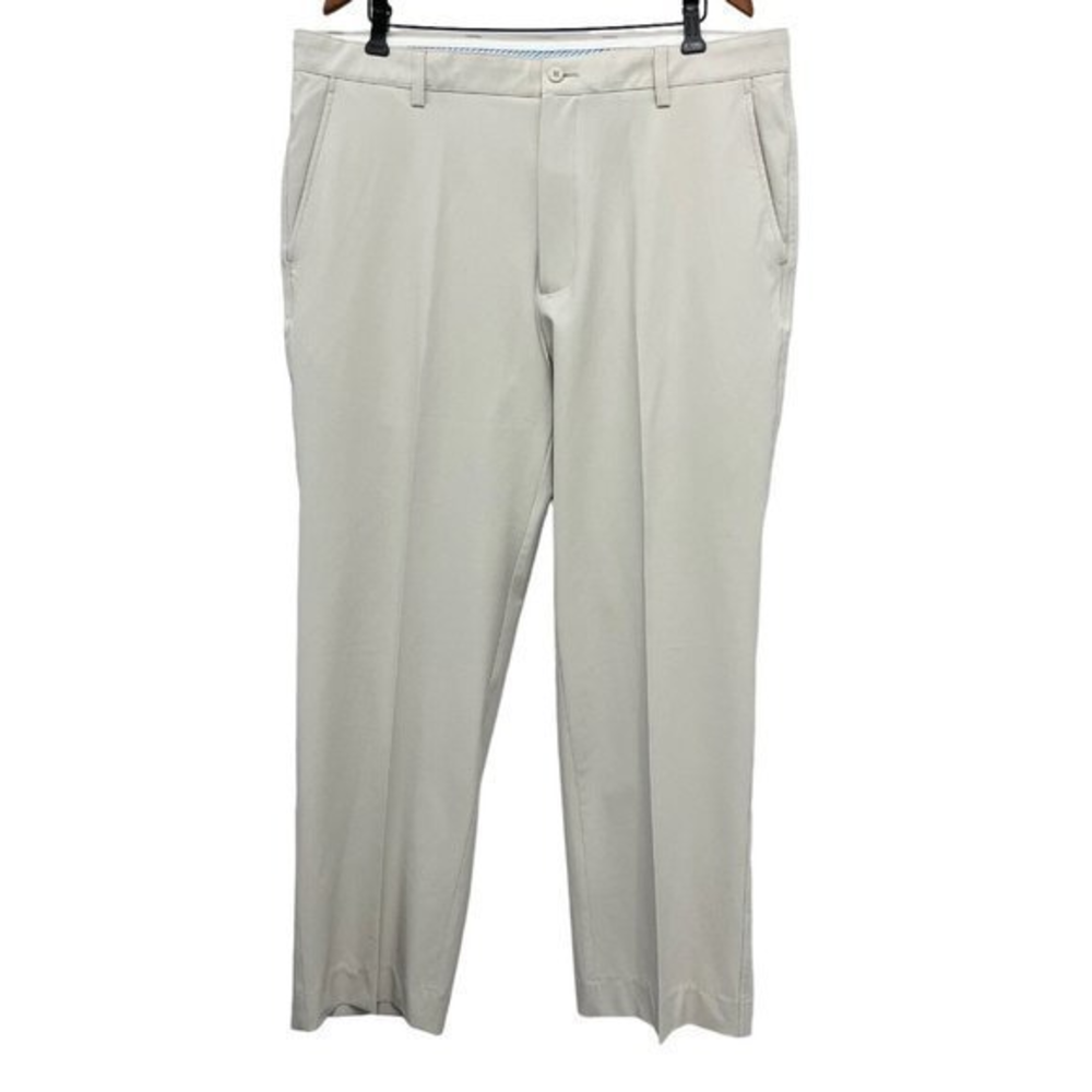 FootJoy FJ Men's Golf Chino Pants Straight Leg Khaki Polyester/Spandex 38/32 euc